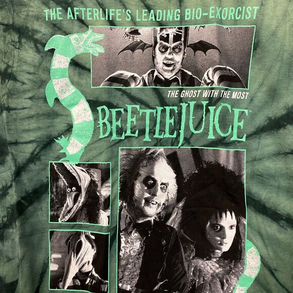 Beetlejuice and Lydia Green Tie Dye T-Shirt Small - Picture 2 of 4
